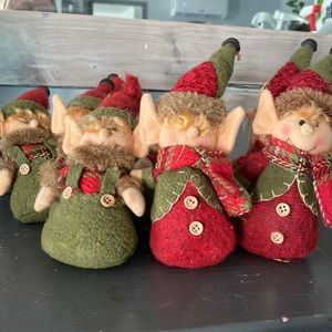 8 felt elf Christmas ornaments